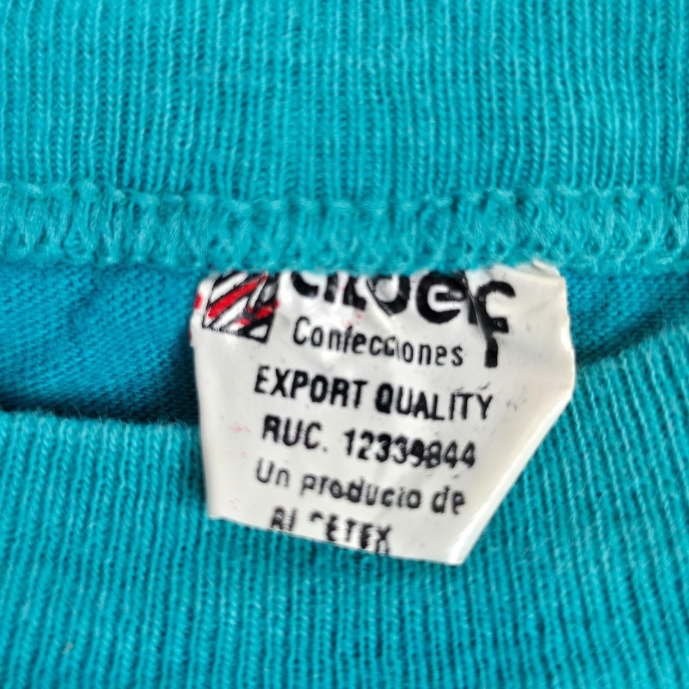 Vintage Save The Amazon Rainforest T-Shirt XL Turquoise Environmental Graphic - Picture 6 of 6